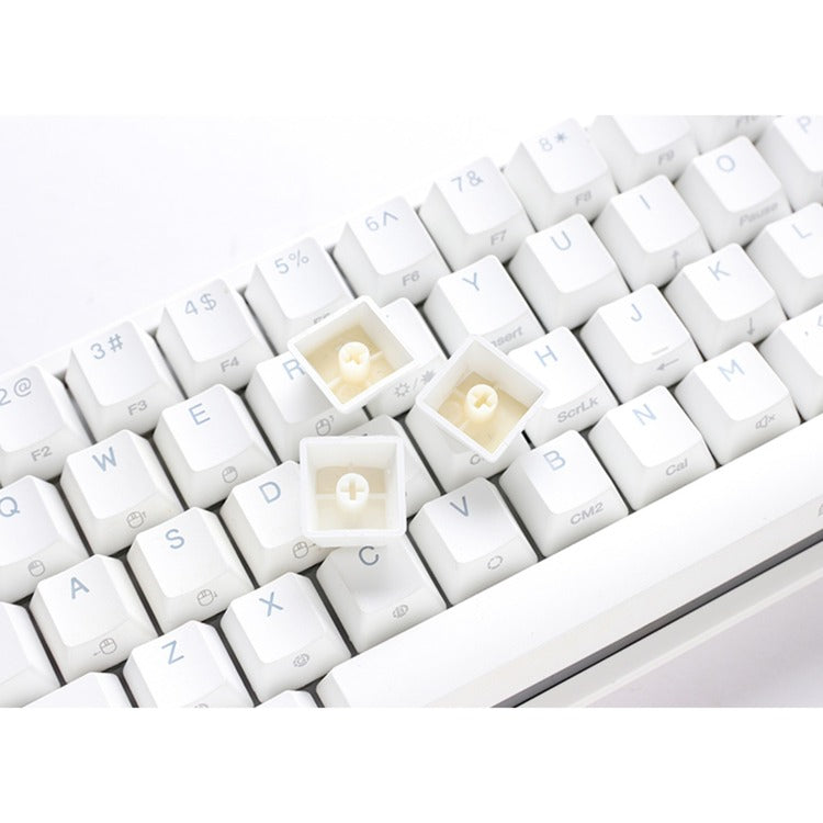 Ducky one 2 pro mini white classic, gaming toetsenbord (wit, us lay-out, cherry mx brown, rgb led, double-shot pbt, quack mechanics, 60%)