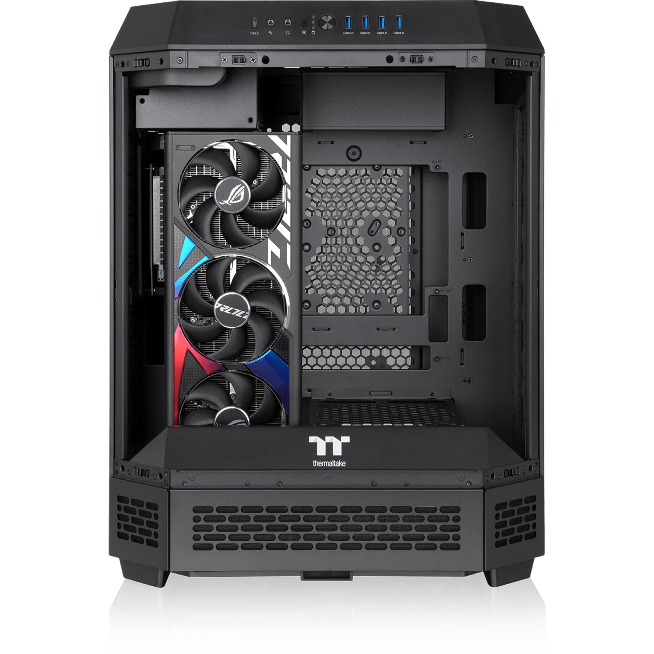 Thermaltake the tower 600 midi tower behuizing (zwart | 4x usb-a | 1x usb-c | tempered glass)