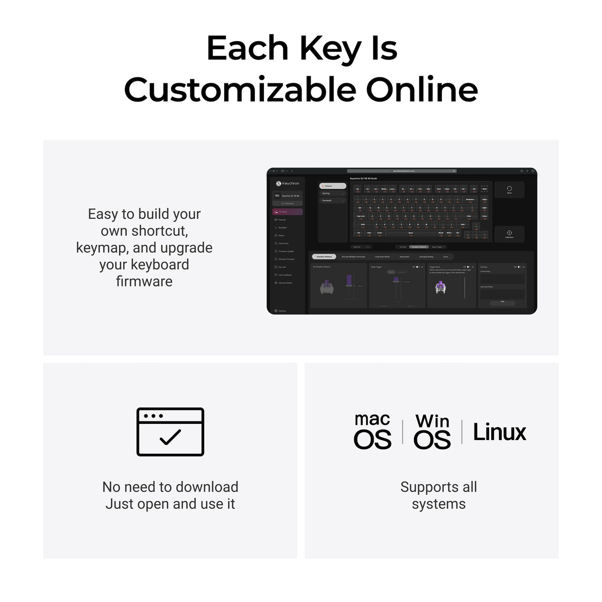 Keychron q1 he 8k magnetic switch keyboard (zwart, us lay-out (qwerty), ultra-fast lime, 75%, rgb, hot swap, 8k)