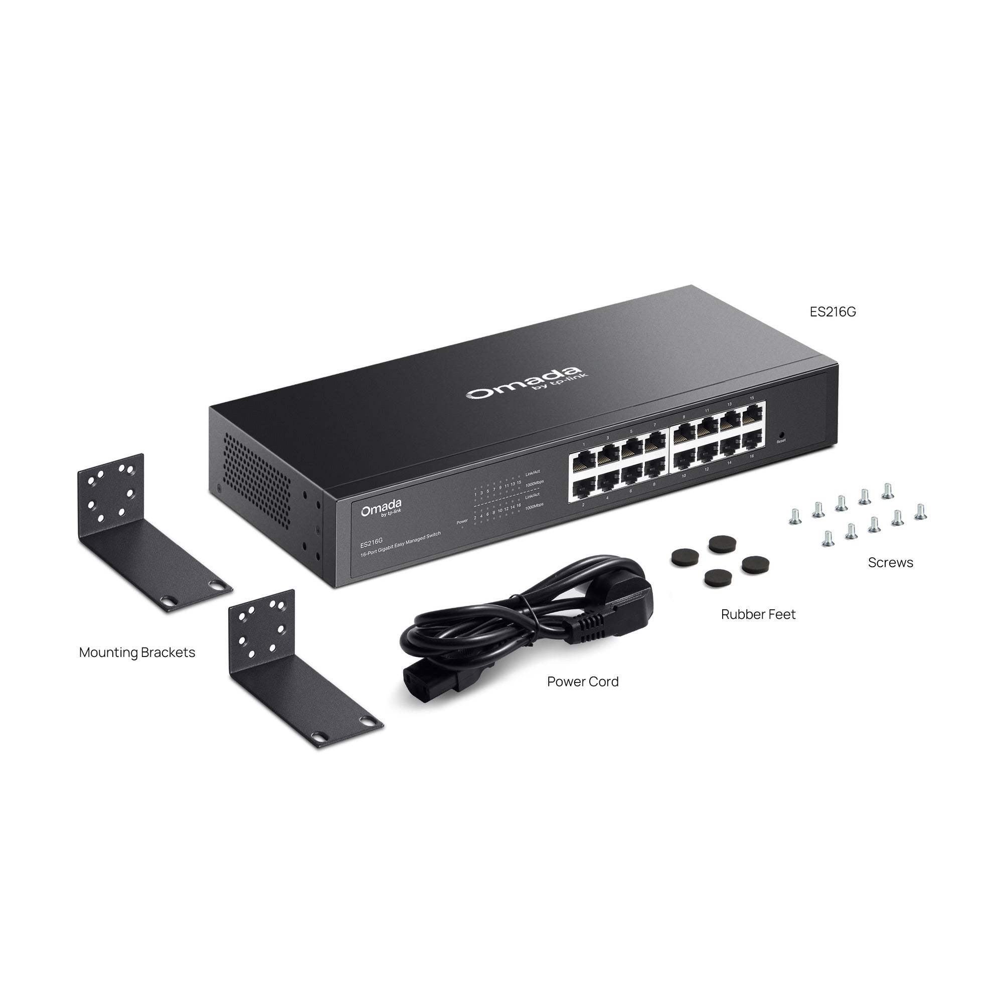 Tp-link omada es216g switch (zwart)