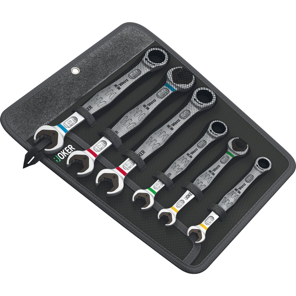 Wera combinatieset joker moersleutel (2x dubbele steeksleutel, 4x ring-steeksleutel met ratel)