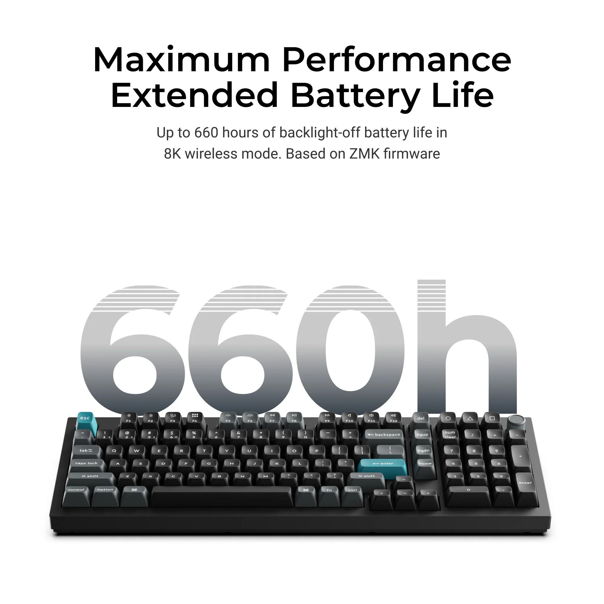 Keychron q5 ultra-m3 8k wireless custom mechanical keyboard (wit, us lay-out (qwerty), silk pom brown, 96%, rgb, hot swap, 8k, 2.4 ghz | bluetooth 5.2 | usb-c)