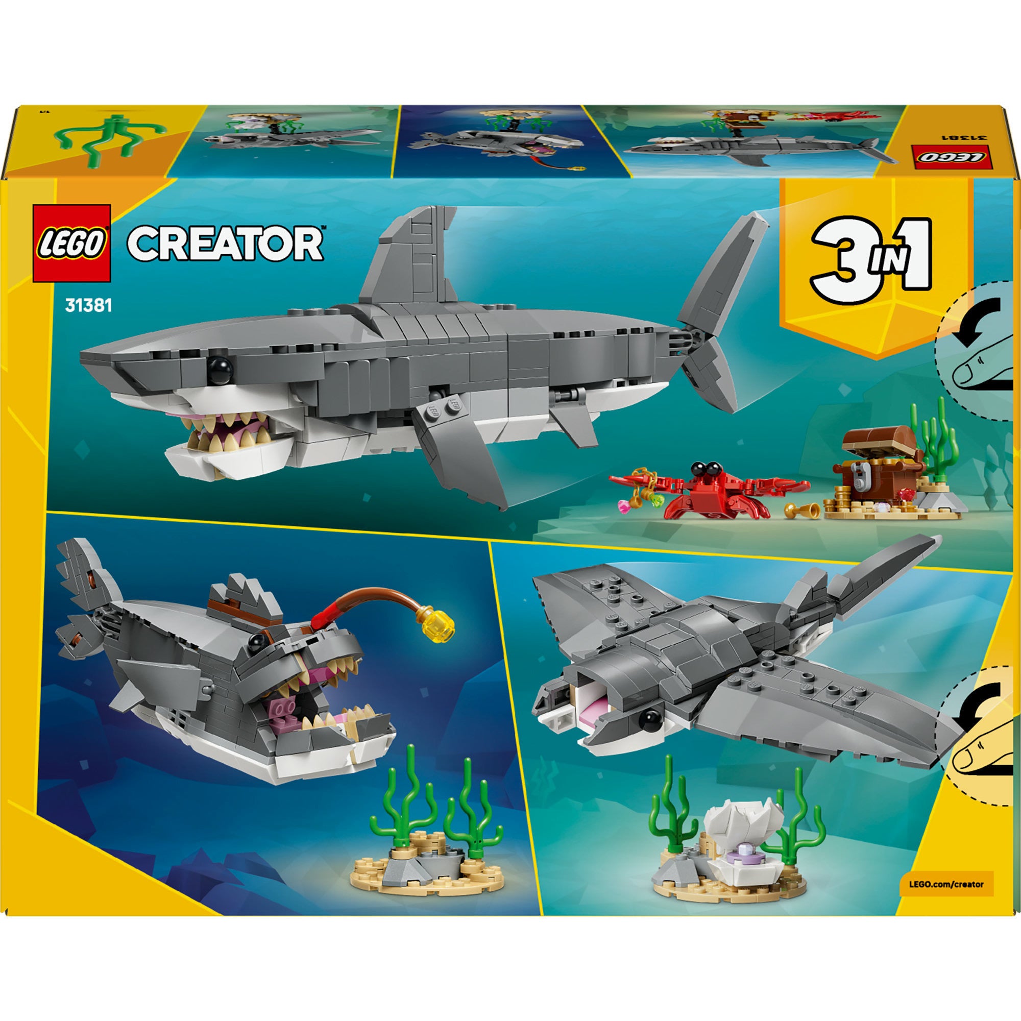 Lego woeste haai met schatkist constructiespeelgoed (31381)