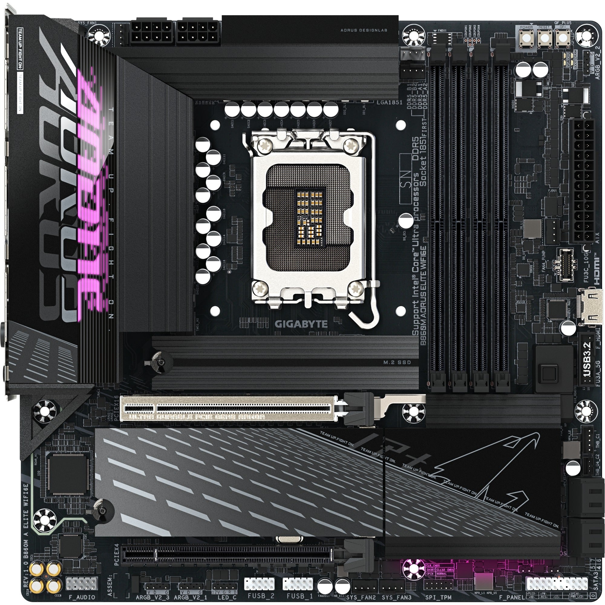 Gigabyte b860m aorus elite wifi6e socket 1851 moederbord (zwart, raid, 2,5gb-lan, wi-fi 6e, bt, sound, µatx)
