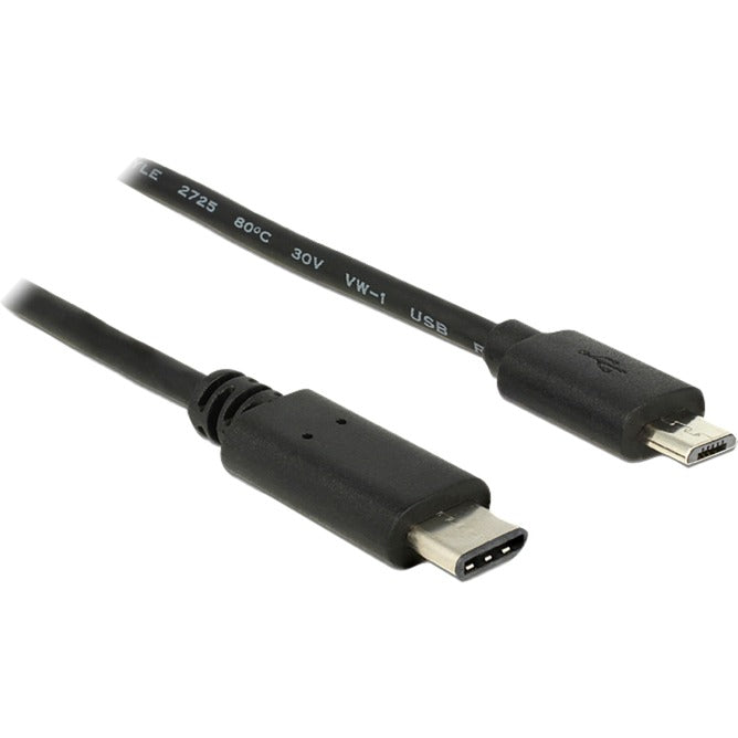 Delock usb-c 2.0 > usb micro-b kabel (zwart, 1 meter)
