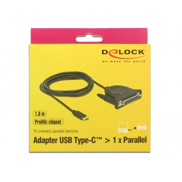 DeLOCK DeLOCK USB-C 2.0 mannelijk > 1 x Parallel DB25 vrouwelijk