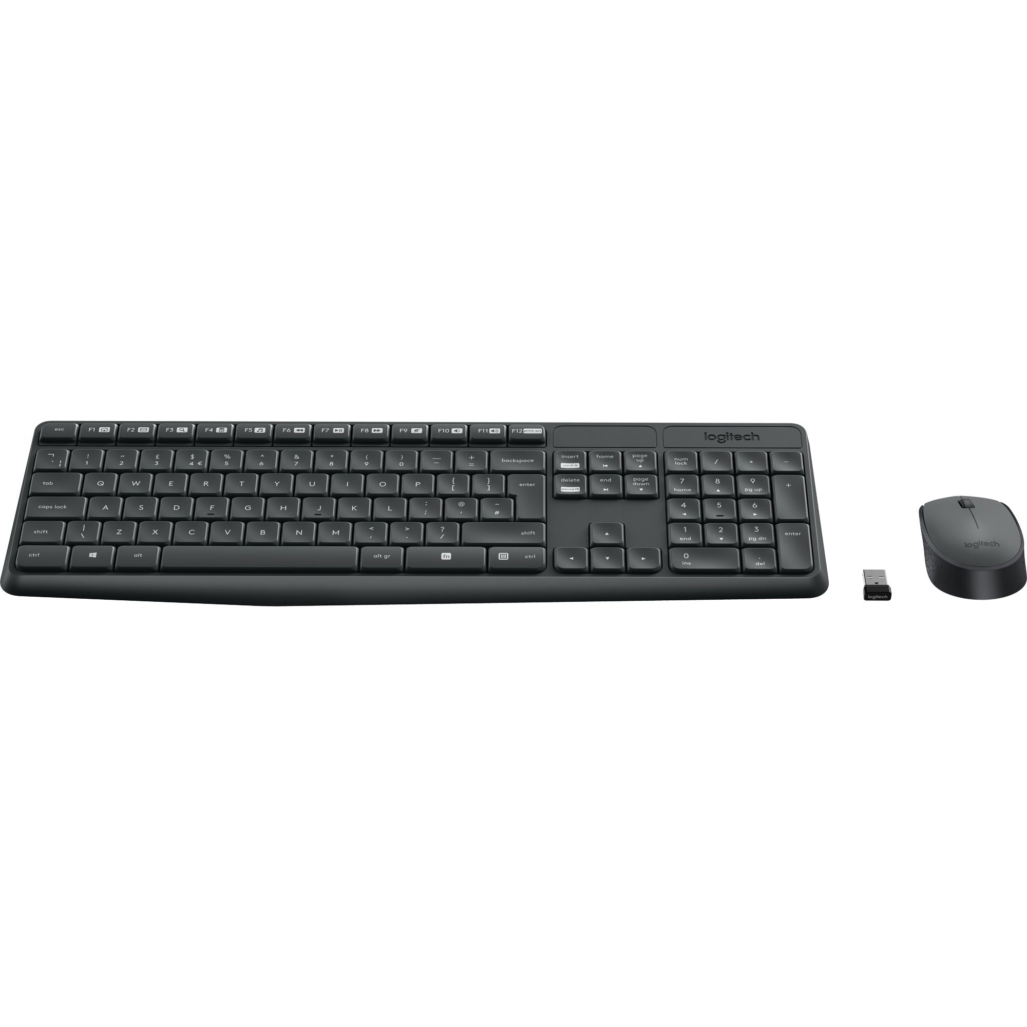 Logitech mk235 draadloze desktopset (zwart, us-international lay-out (qwerty))