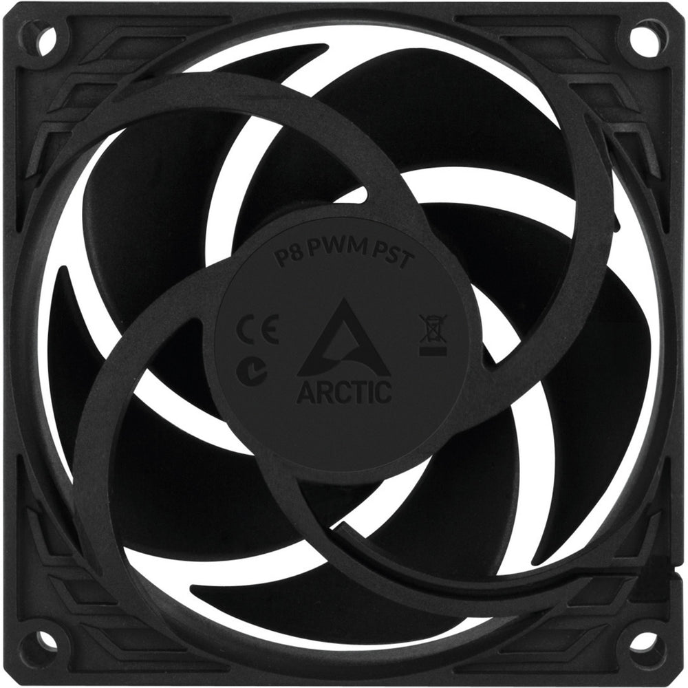 Arctic p8 pwm pst case fan (zwart, 80 x 80 x 25 mm)