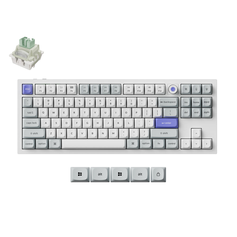 Keychron q3 he 8k magnetic switch keyboard (wit, us lay-out (qwerty), ultra-fast lime, 80% (tkl), rgb, hot swap, 8k)