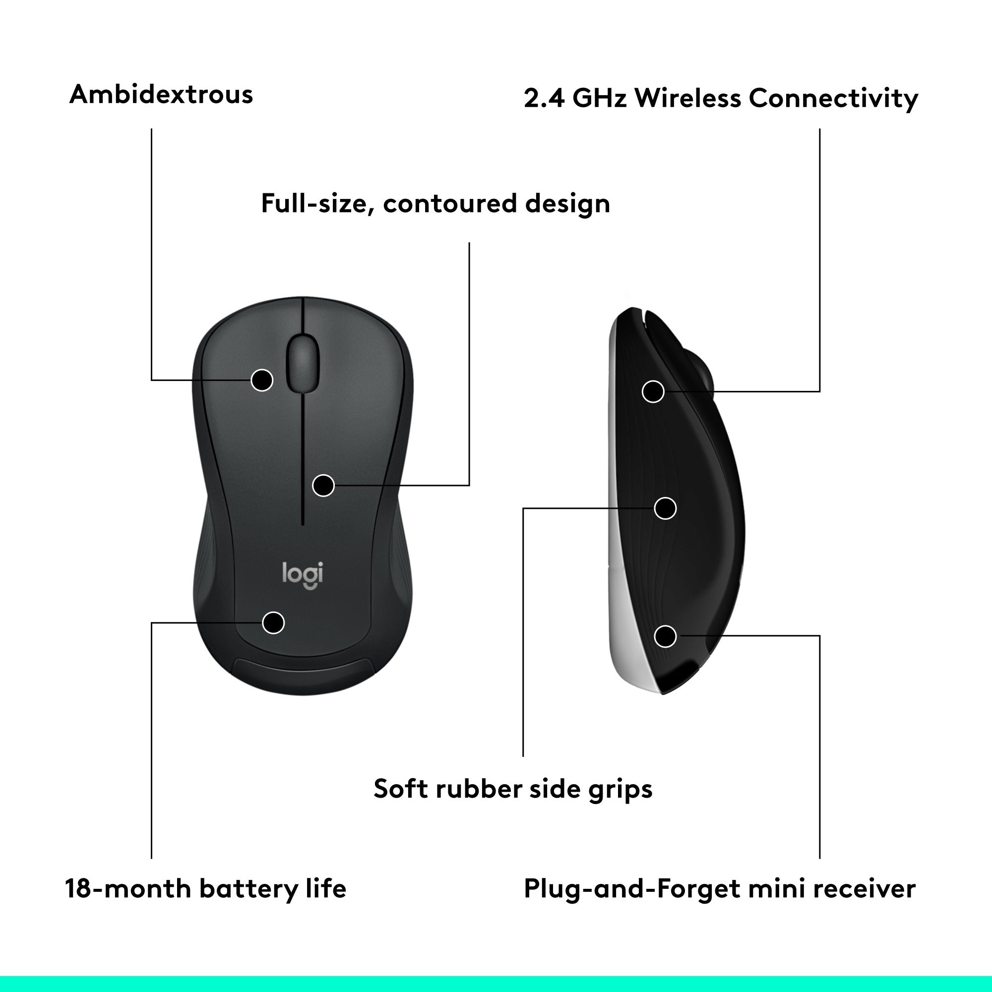 Logitech mk540 advanced - draadloze toetsenbord- en muiscombinatie, desktopset (donkergrijs, eu lay-out (qwerty), 1000 dpi)