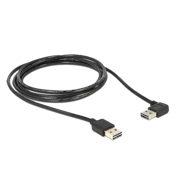 Delock easy-usb 2.0 m > hoek m kabel (zwart, 1 meter)