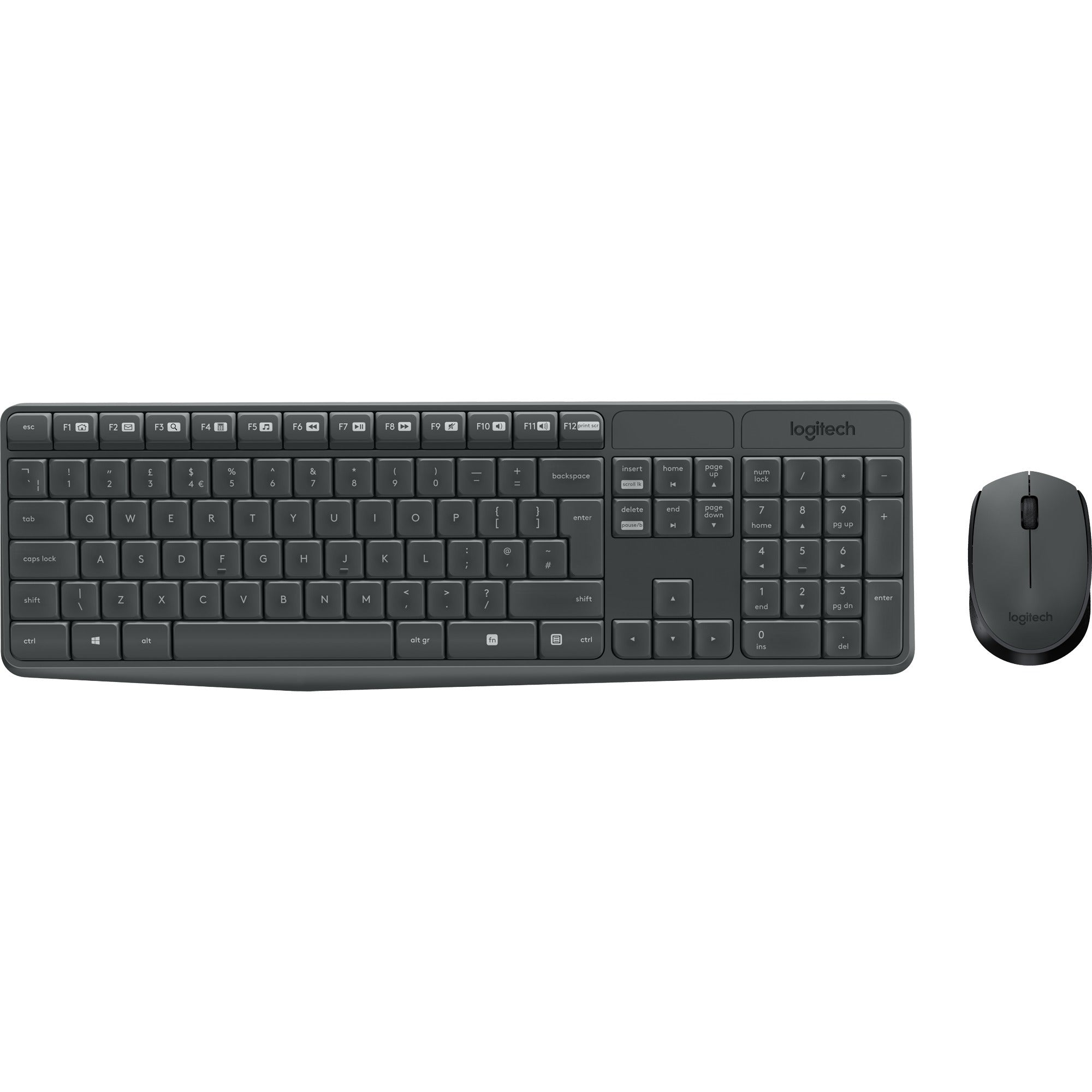 Logitech mk235 draadloze desktopset (zwart, us-international lay-out (qwerty))