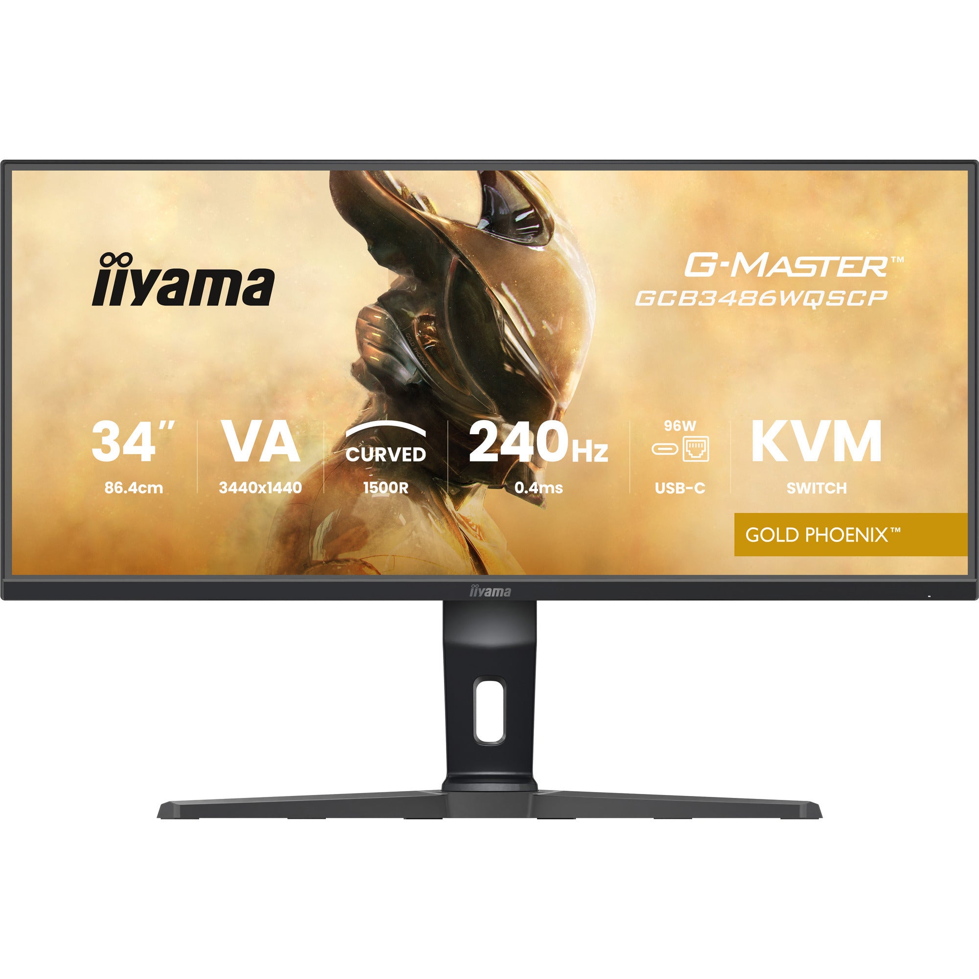 Iiyama g-master gold phoenix gcb3486wqscp-b1 34 curved ultrawide gaming monitor (zwart, 2x hdmi, displayport, 2x usb-a, 2x usb-c, rj-45, 240 hz)
