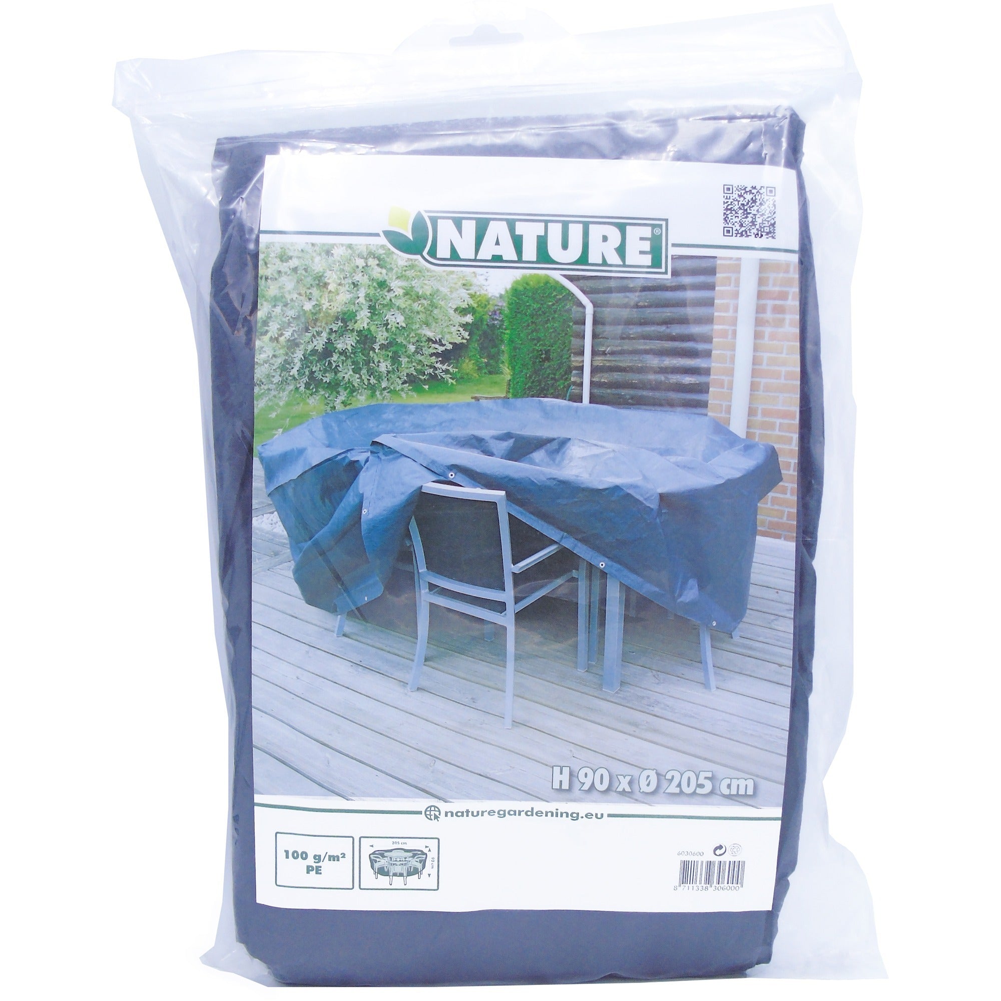 Natuur Natuur Tuinmeubelafdekhoes voor ronde tafel en stoelen