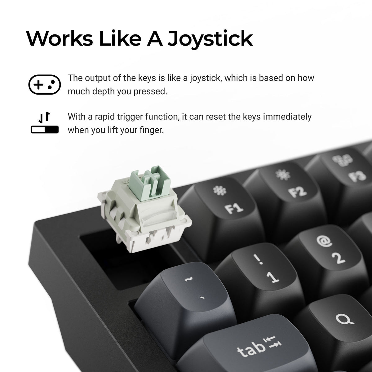 Keychron q6 he 8k magnetic switch keyboard (zwart, us lay-out (qwerty), ultra-fast lime, 100%, rgb, hot swap, 8k)