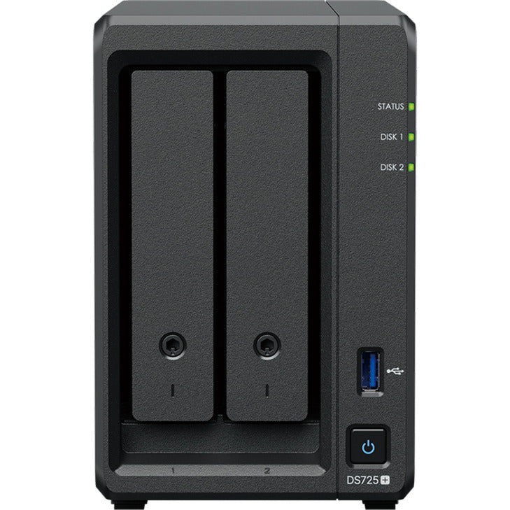 Synology diskstation ds725+ nas (zwart, 2x lan, usb-a 3.2 (5 gbit s))