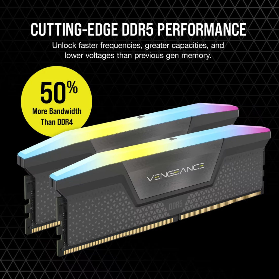 Corsair vengeance rgb 32 gb ddr5-6000 (2x 16 gb) werkgeheugen (zwart, cmh32gx5m2d6000z38, expo)
