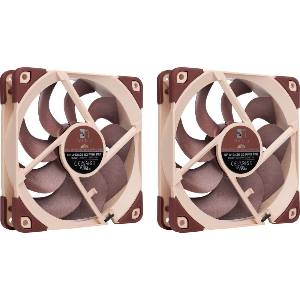 Noctua nf-a12x25 g2 pwm sx2-pp case fans (bruin, 2 stuks, 120 x 120 x 25 mm)