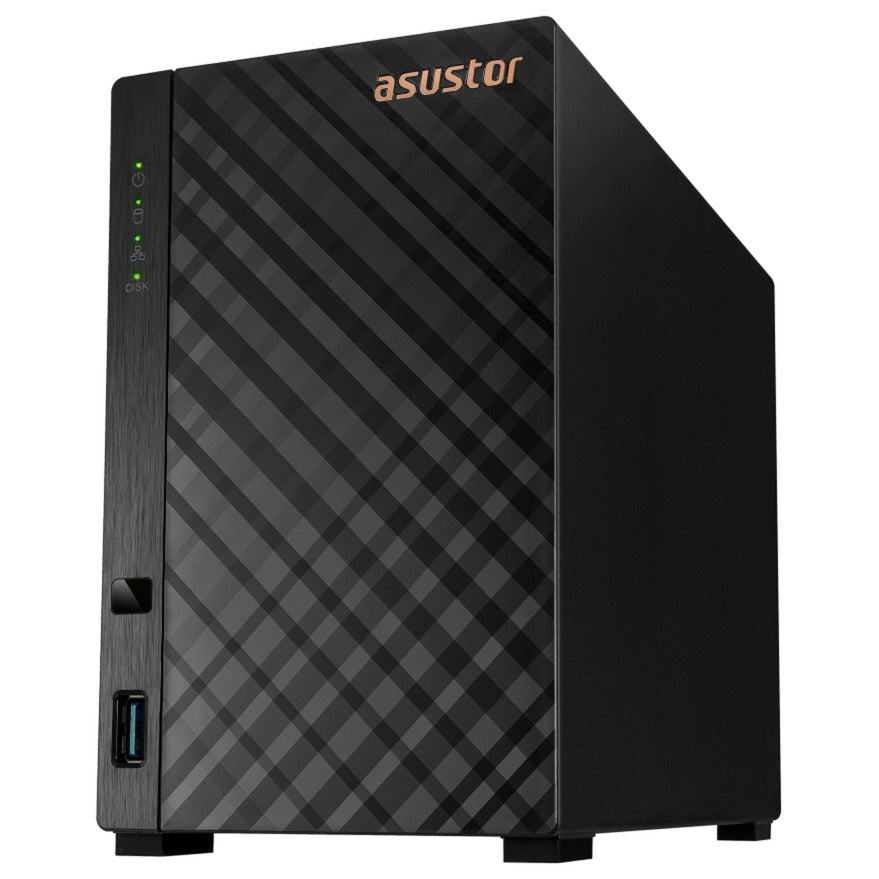 Asustor drivestor 2 gen2 (as1202t) nas (zwart, lan, usb)