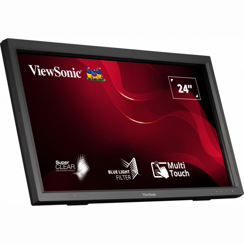 Viewsonic ir touch monitor td2423 24 (zwart, 1x hdmi, vga, dvi-d, usb-a, usb-b)