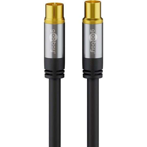 Goobay tv antennekabel (zwart, 10 meter, 135 db)