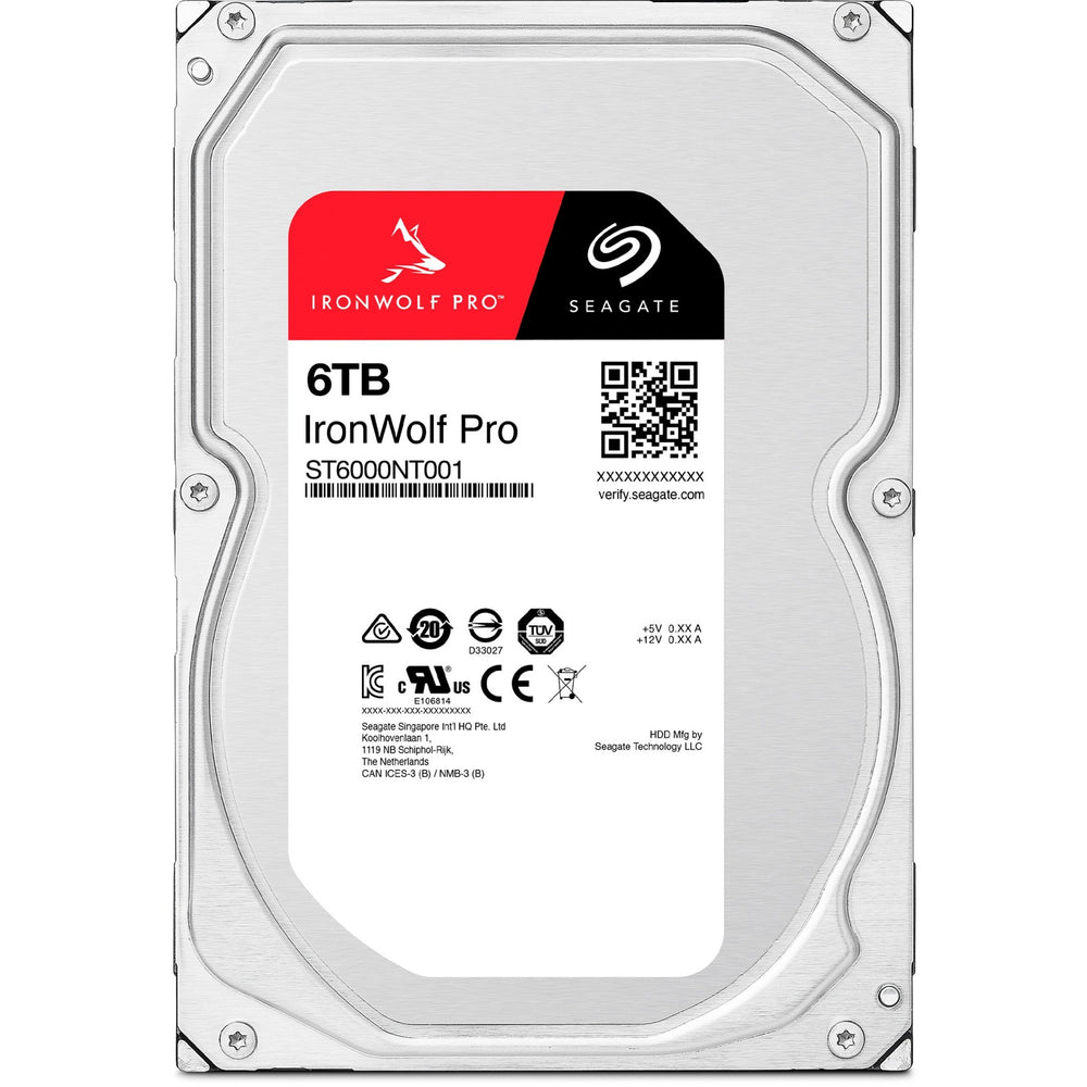 Seagate ironwolf pro 6 tb harde schijf (st6000nt001, sata 600, 24 7)