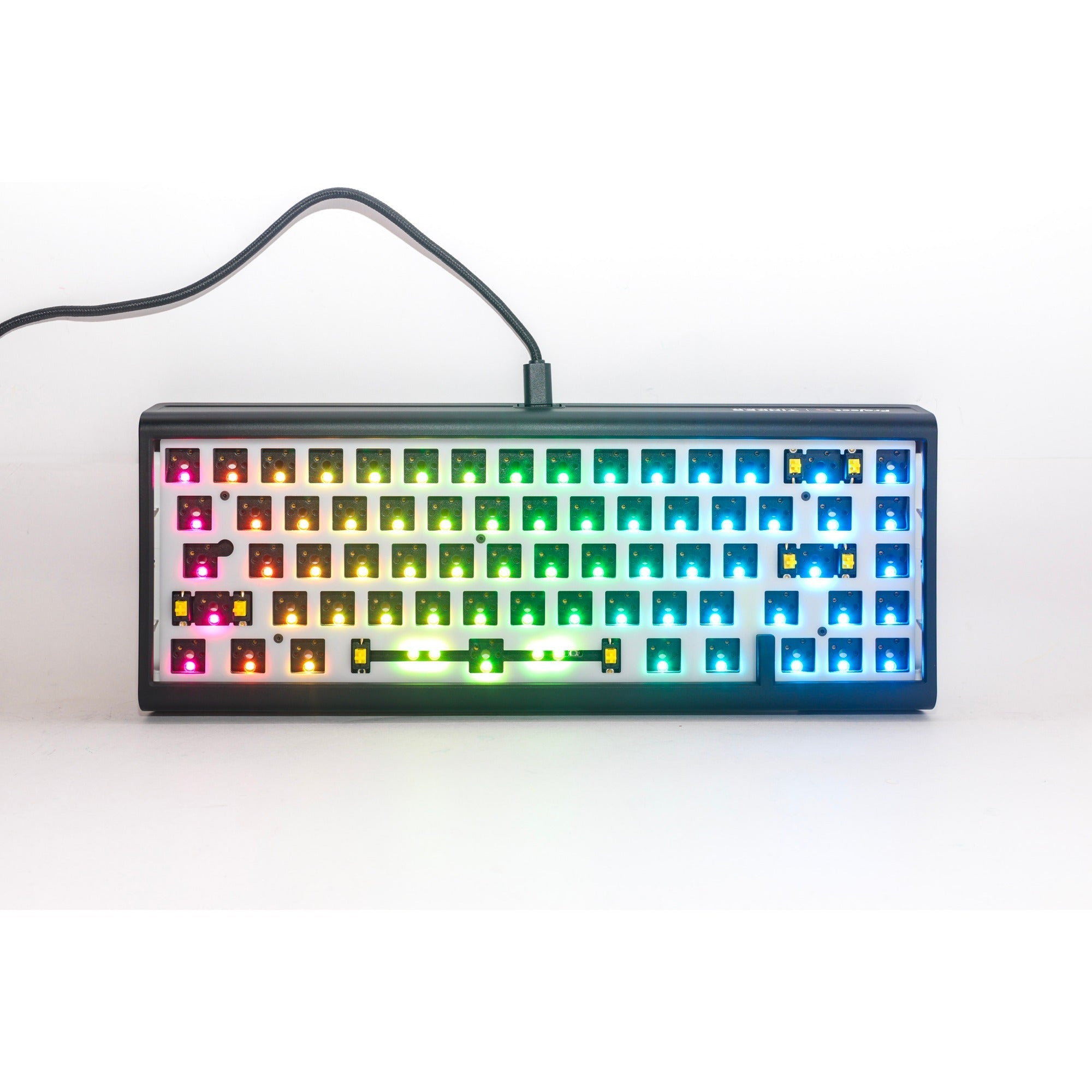 Ducky projectd tinker 65 met qmk via, toetsenbord (zwart wit, us lay-out, barebone. rgb led, hot-swappable, gasket mount, 65%)