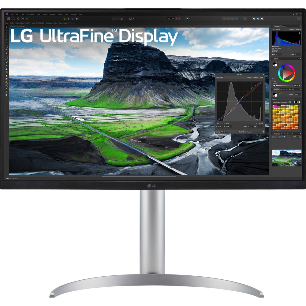 Lg ultrafine 27uq850v-w 27 4k uhd monitor (wit zilver, 2x hdmi, displayport, 2x usb-a, usb-b, usb-c)