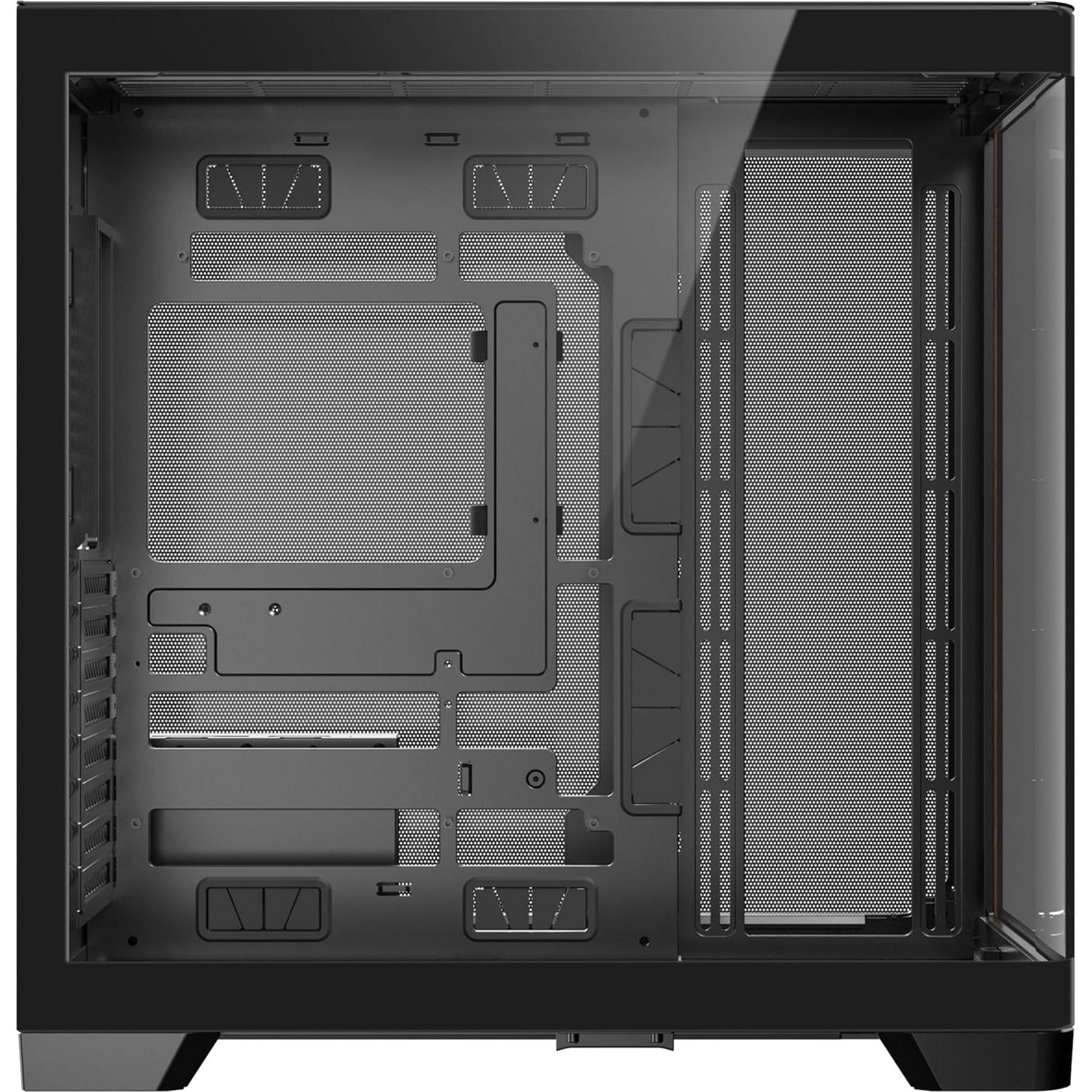 Antec c8 curve wood midi tower behuizing (zwart houtkleur | 2x usb-a | 1x usb-c | tempered glass)