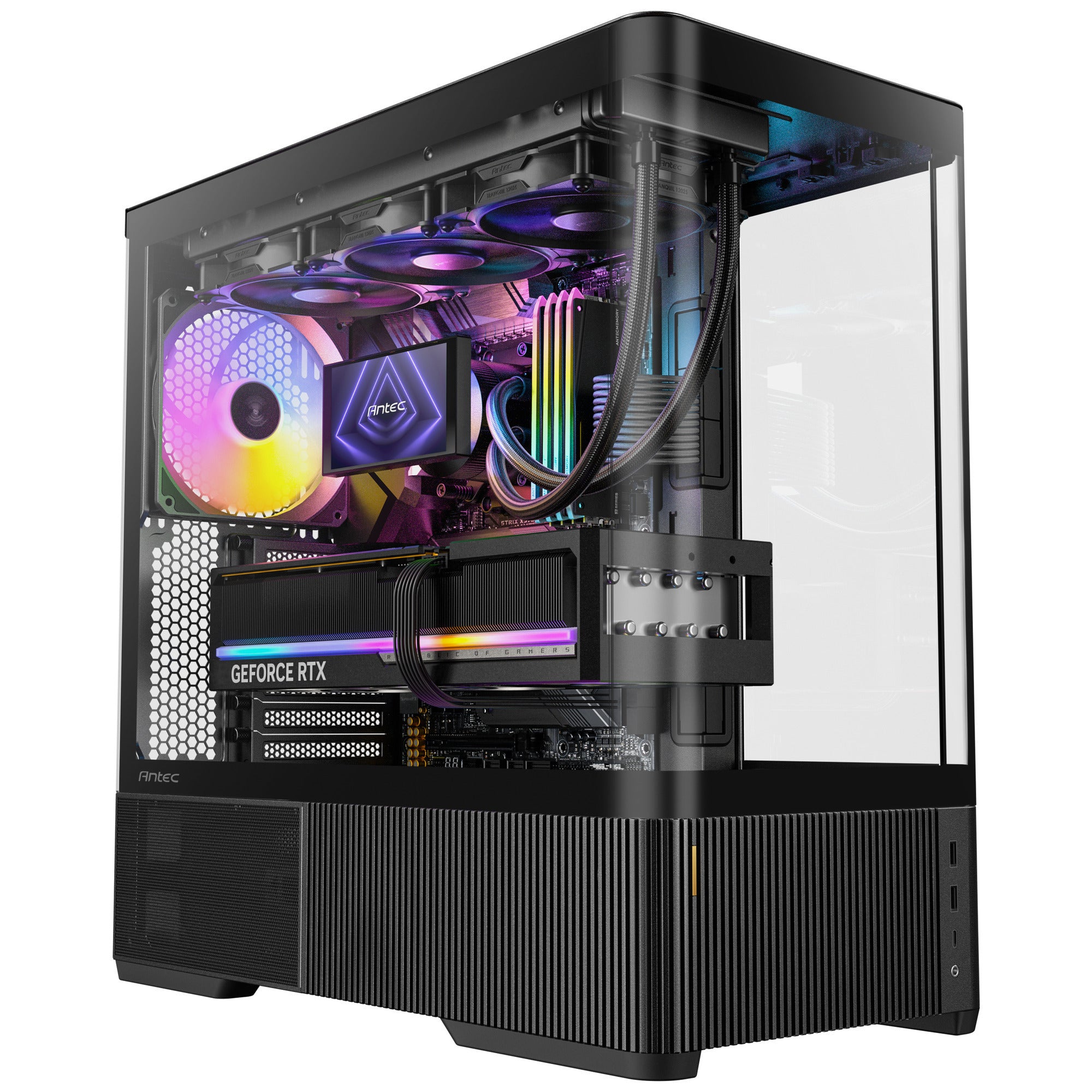 Antec c6 curve argb midi tower behuizing (zwart | 2x usb-a | 1x usb-c | tempered glass)