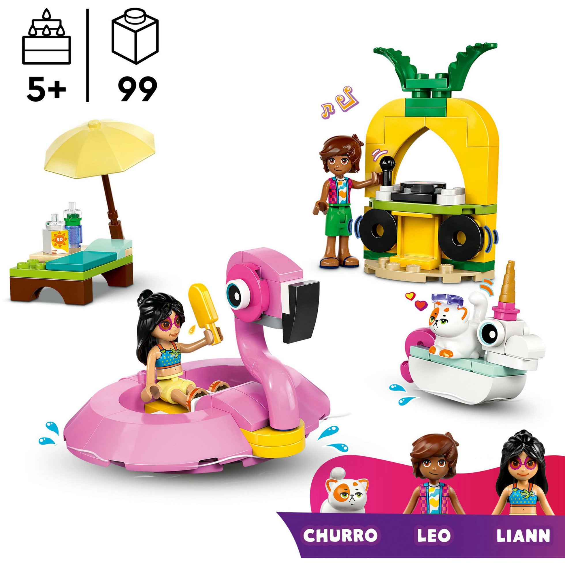 Lego 42658 Friends zwembadfeestje met flamingo en eenhoorn