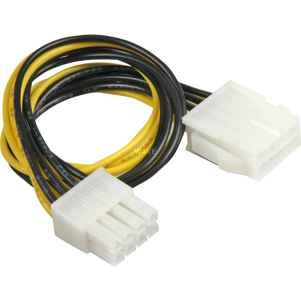 Goobay 8-pin eps verlengkabel (zwart geel, 0,28 meter)