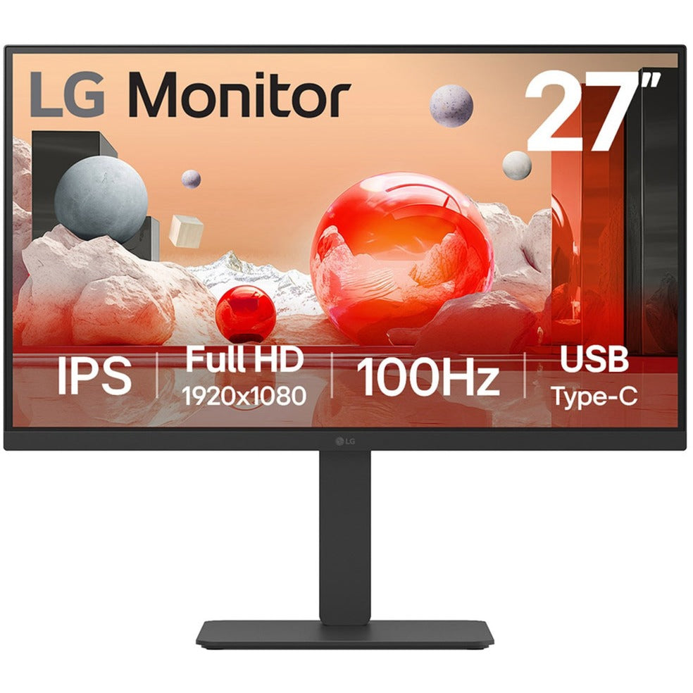 Lg 27ba750 27 monitor (zwart, hdmi, displayport, audio, lan, usb-c)