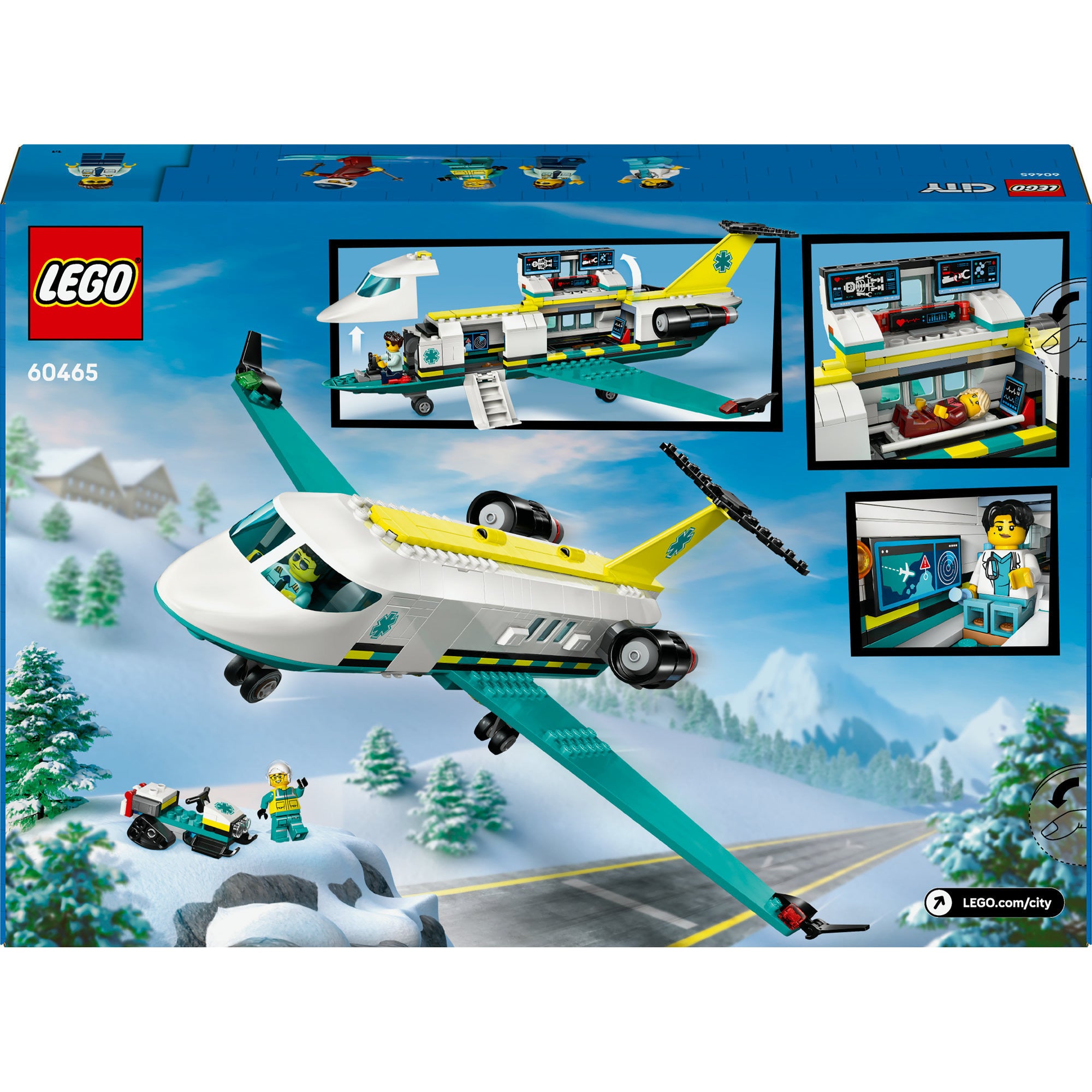 Lego ® city ambulancevliegtuig, speelgoedvliegtuig - 60465
