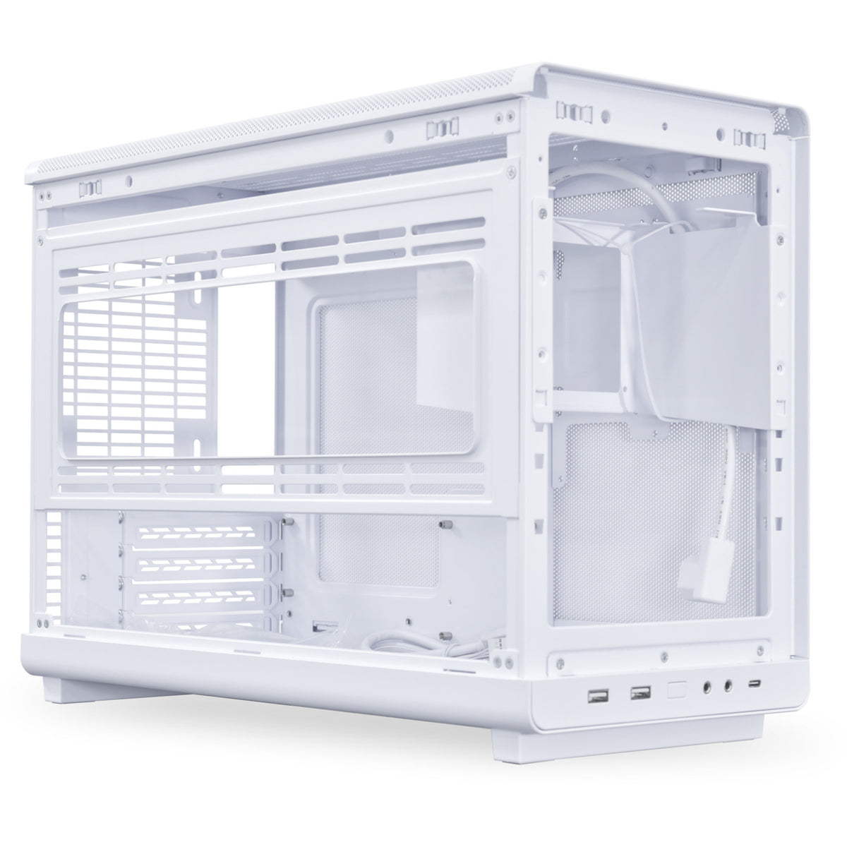 Lian li a3-matx white (wood edition) midi tower behuizing (wit houtkleur | 2x usb-a | 1x usb-c | tempered glass)