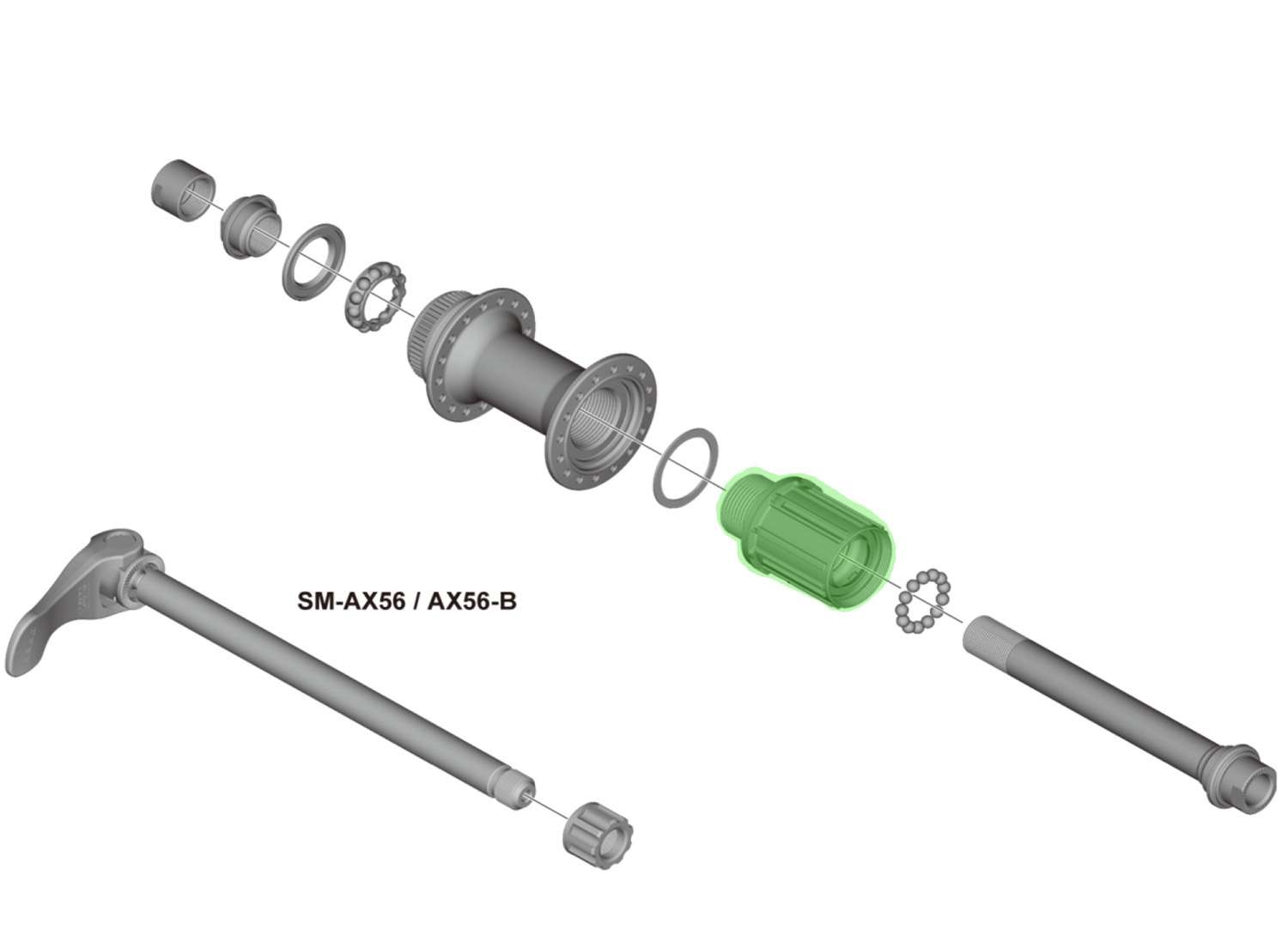 Shimano freehub body for fh-m6010 m618
