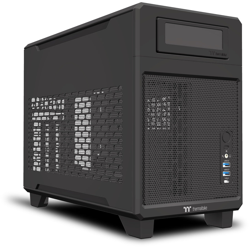 Thermaltake tr100 mini tower behuizing (zwart | 2x usb-a | 1x usb-c)
