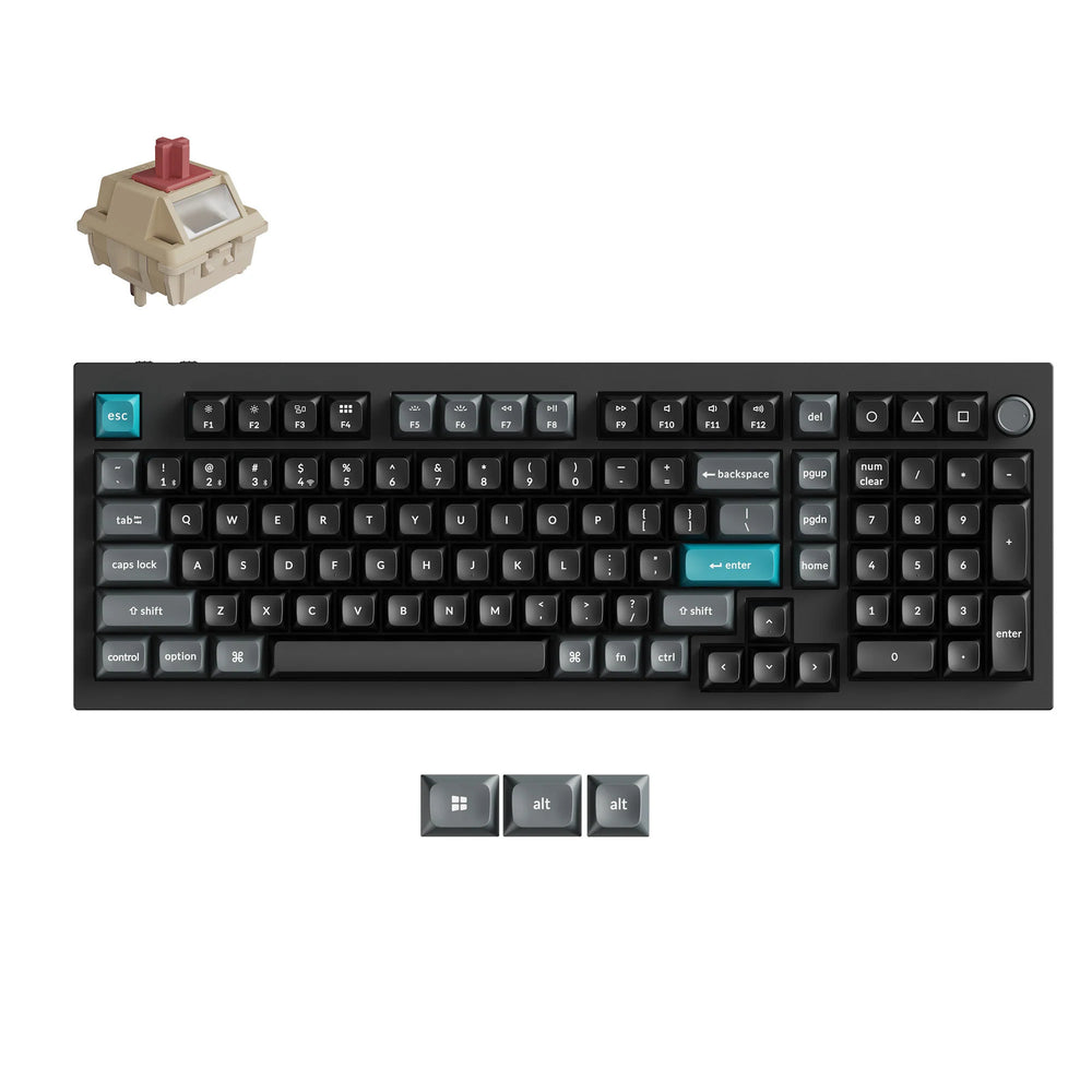 Keychron q5 ultra-m3 8k wireless custom mechanical keyboard (zwart, us lay-out (qwerty), silk pom red, 96%, rgb, hot swap, 8k, 2.4 ghz | bluetooth 5.2 | usb-c)