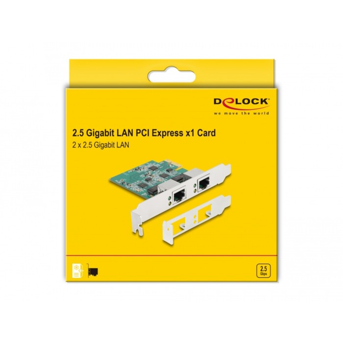 DeLOCK DeLOCK PCI Express x1-kaart naar 2 x RJ45 2,5 Gigabit LAN RT