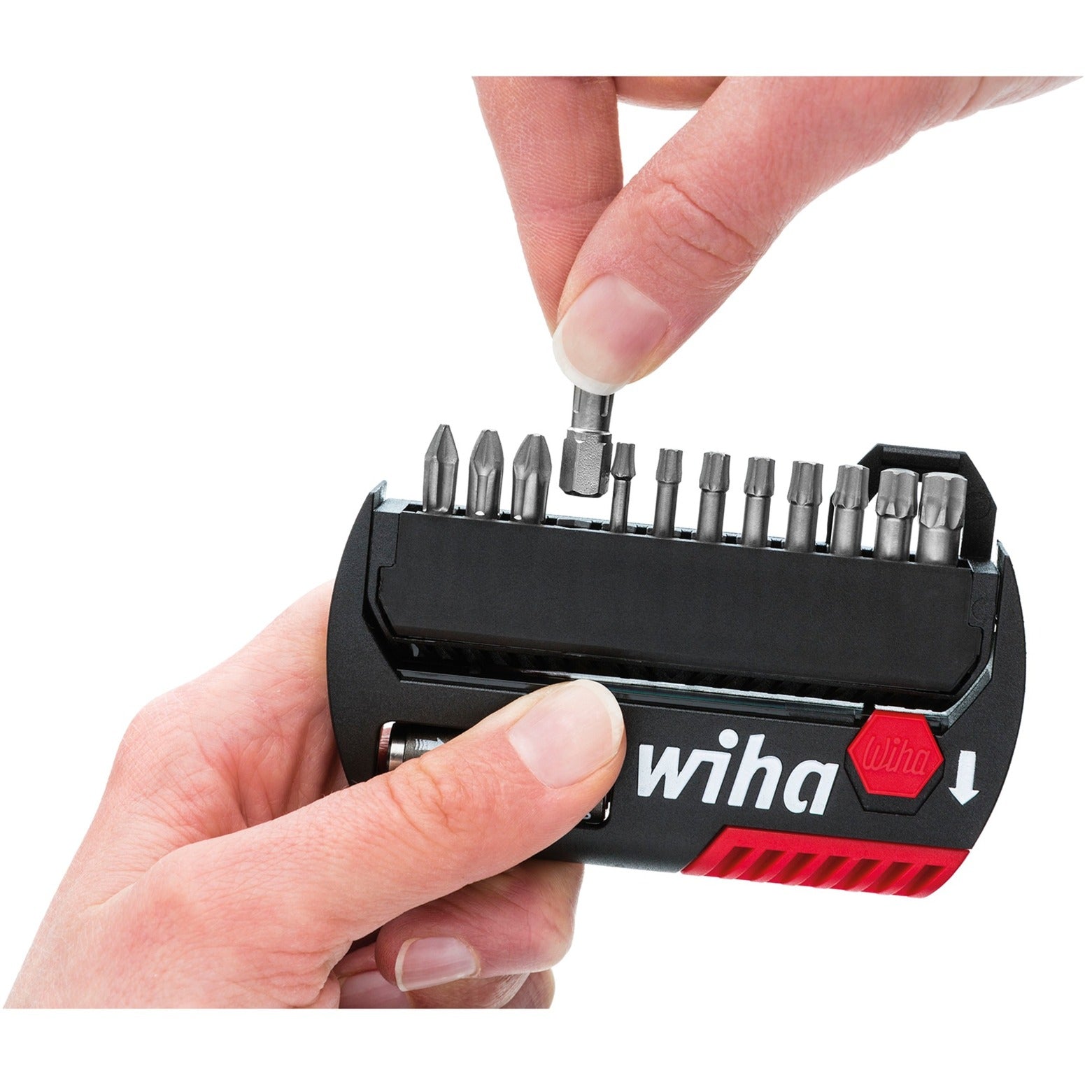 Wiha bitset flipselector standard 25 mm phillips, pozidriv, torx® 15-delig 1 4 c6,3 met riemclip in blister - 39060 - 39060a