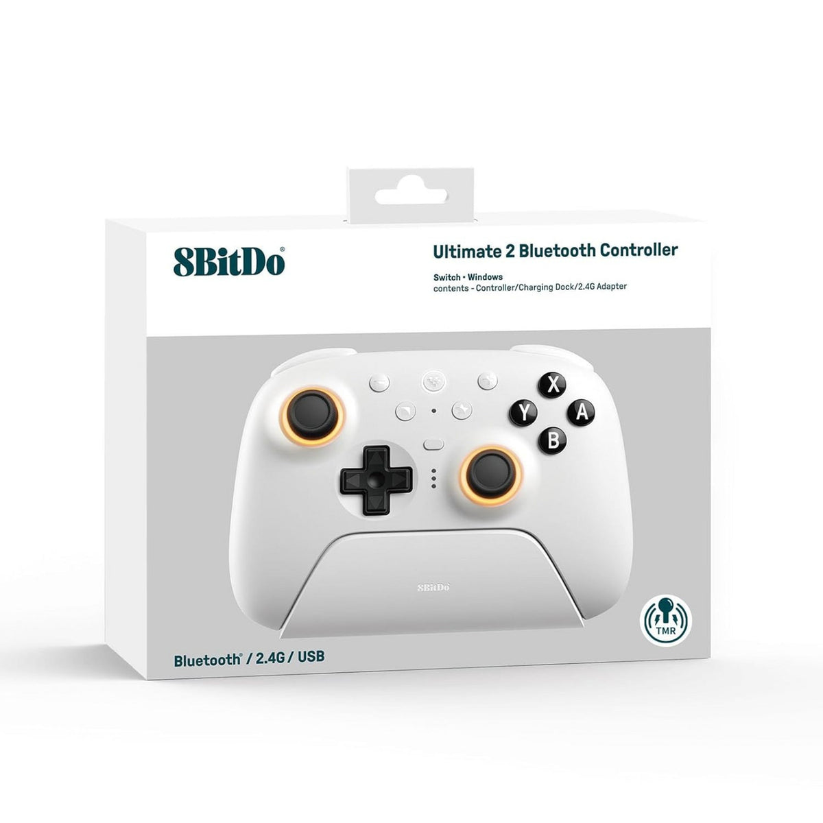 8bitdo ultimate 2 bluetooth controller (wit, pc, switch 2, bluetooth usb-c 2.4 ghz)