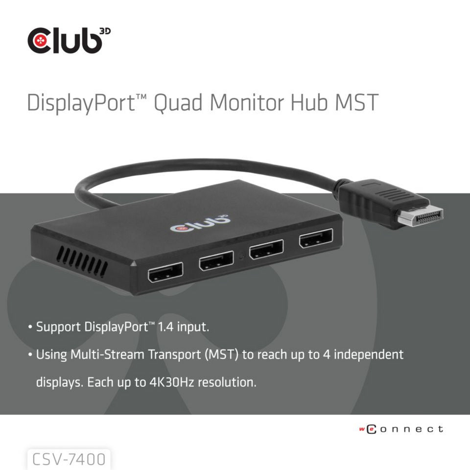 Club 3d displayport splitter (zwart)