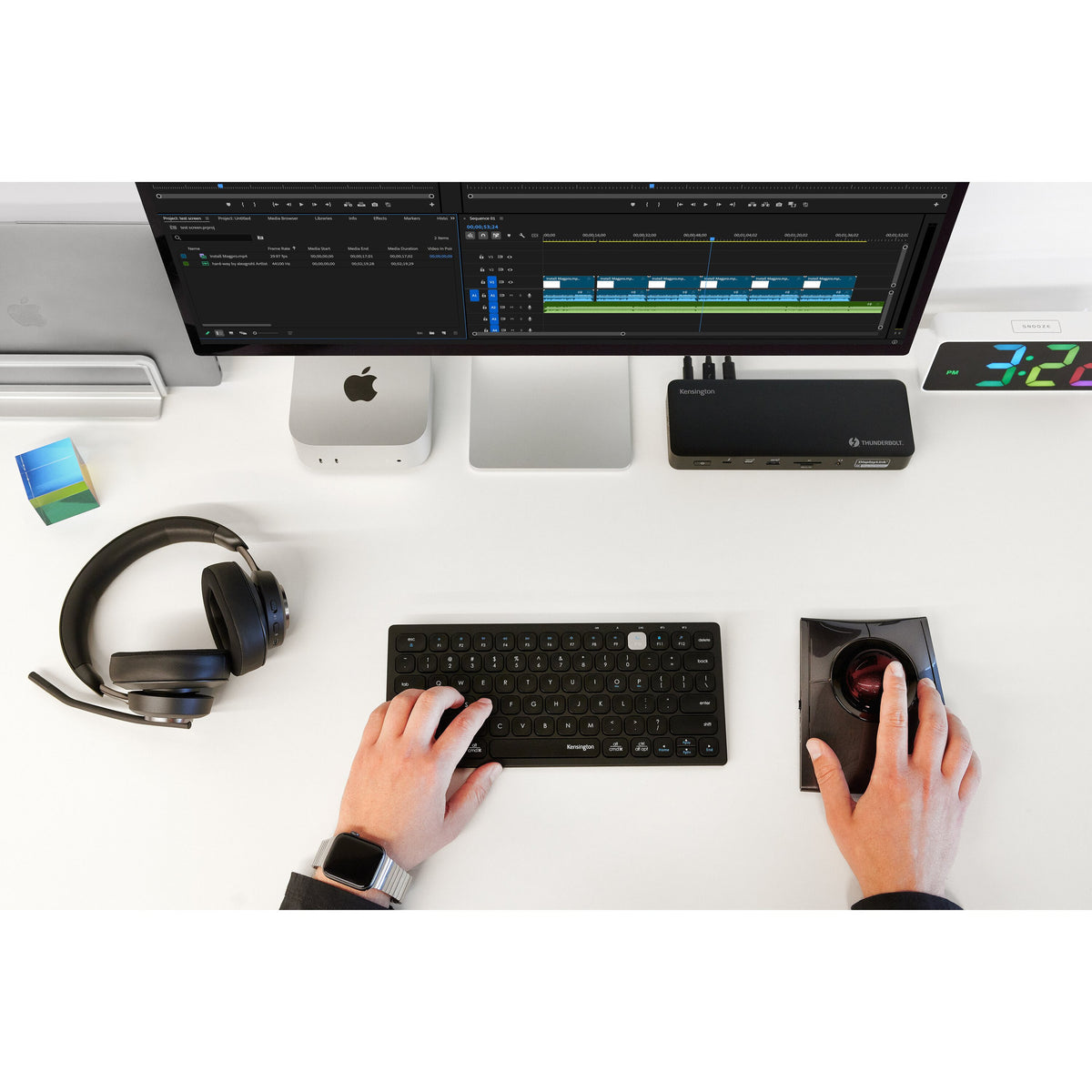 Kensington sd5920t eq thunderbolt 4 quad 4k hybrid dock met displaylink technology dockingstation (zwart)