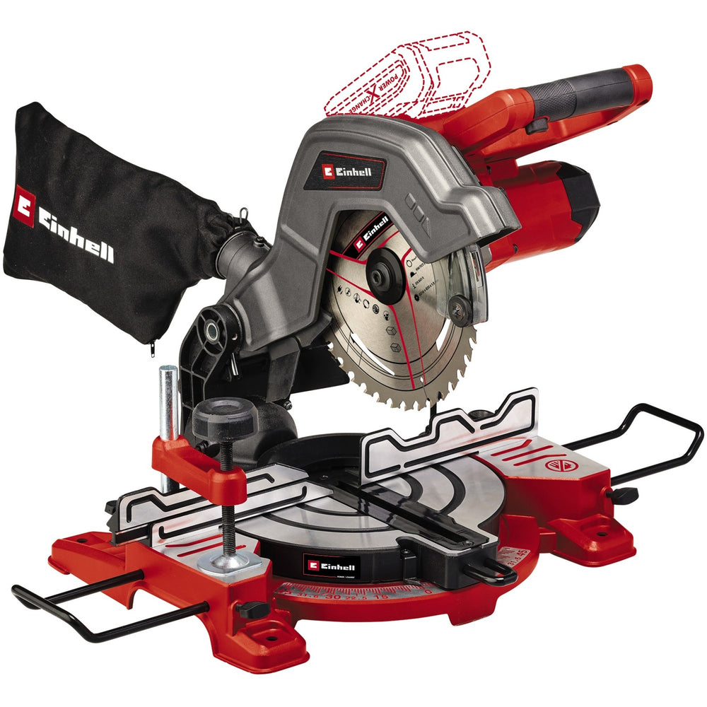 Einhell te-ms 18 8 li-solo accu afkort- verstekzaag afkort- en verstekzaag (rood, accu en oplader niet inbegrepen)