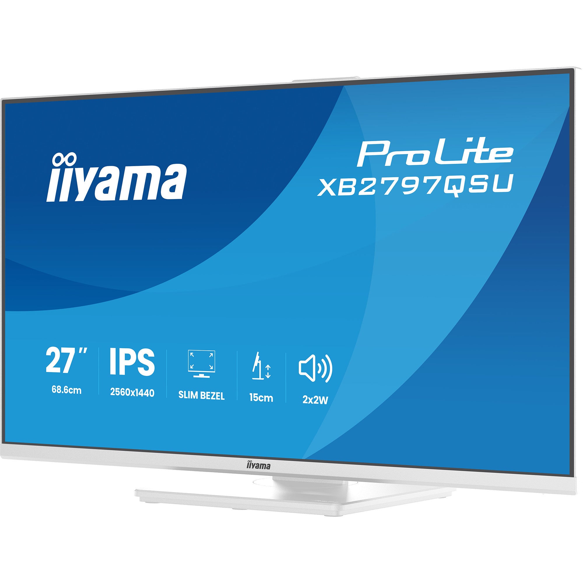 Iiyama prolite xb2797qsu-w1 27 monitor (wit (mat), hdmi, displayport, usb, audio)