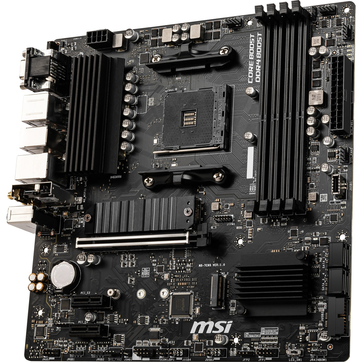Msi b550m pro-vdh wifi socket am4 moederbord (zwart, raid, gb-lan, wi-fi 5, bt, sound, µatx)
