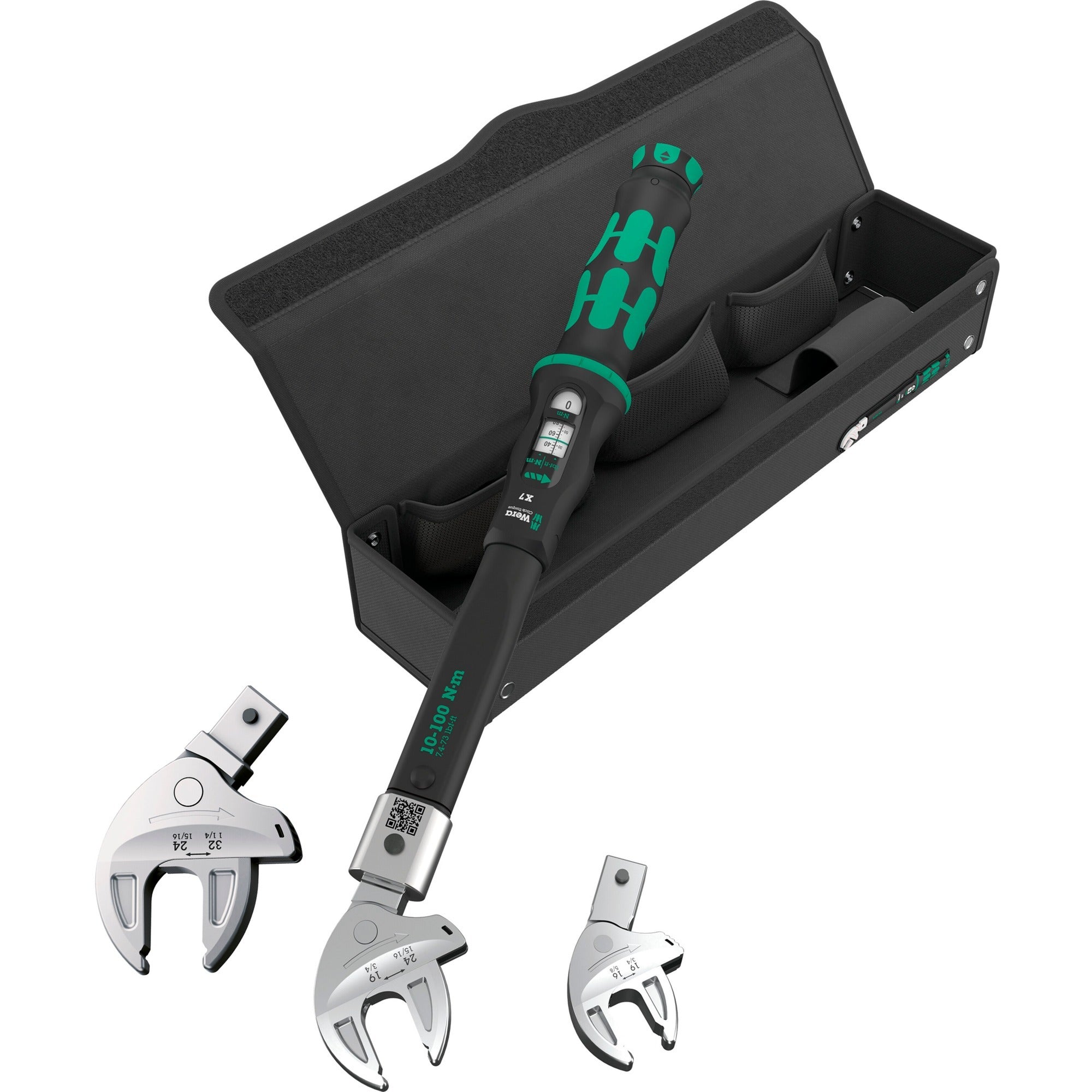 Wera 9530 draaimomentsleutelset voor warmtepompen airco's (zwart groen, 4‑delig)