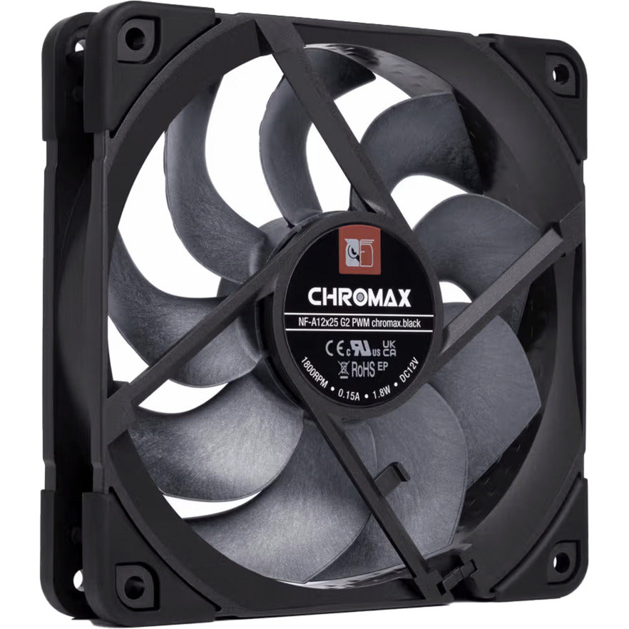 Noctua nf-a12x25 g2 pwm chromax.black case fan (zwart, 120 x 120 x 25 mm)