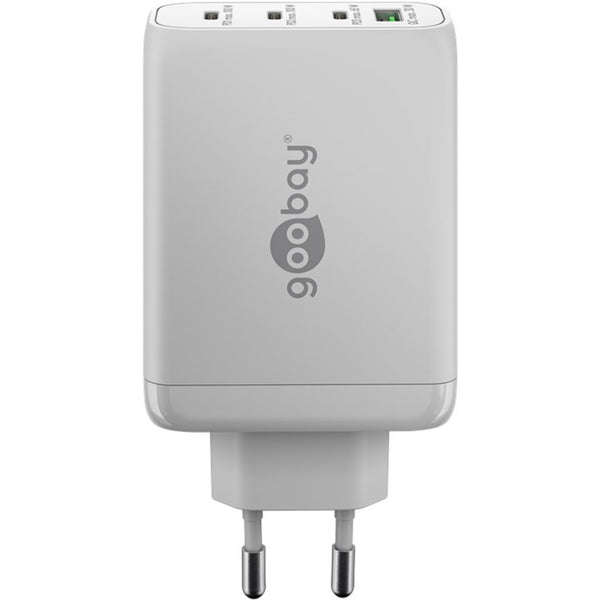 Goobay 100w gan usb-c pd multiport snellader (wit, 3x usb-c, 1x usb-a)