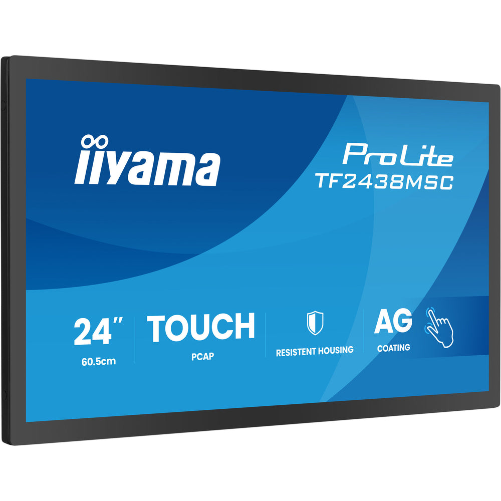 Iiyama prolite tf2438msc-b2 23.8 monitor (zwart, 120 hz, hdmi, displayport, audio, usb, touch)